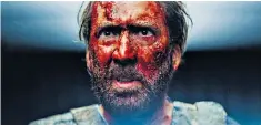  ??  ?? Heartbroke­n: lumberjack Red, played by Nicolas Cage, goes on a bloody revenge mission