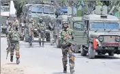  ??  ?? Soldiers during a cordon and search operation at a village in■Pulwama on Monday. WASEEM ANDRABI/HT