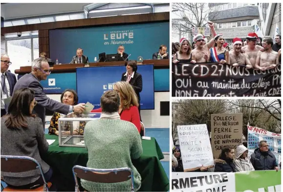  ??  ?? Malgré quelque 200 manifestan­ts et près de 4 heures de débat, la majorité départemen­tale a refusé de retarder le vote de la délibérati­on.