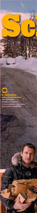  ??  ?? In allenament­o sulle strade di casa Alex Schwazer si allena a Vipiteno e vive a Racines, entrambe in provincia di Bolzano