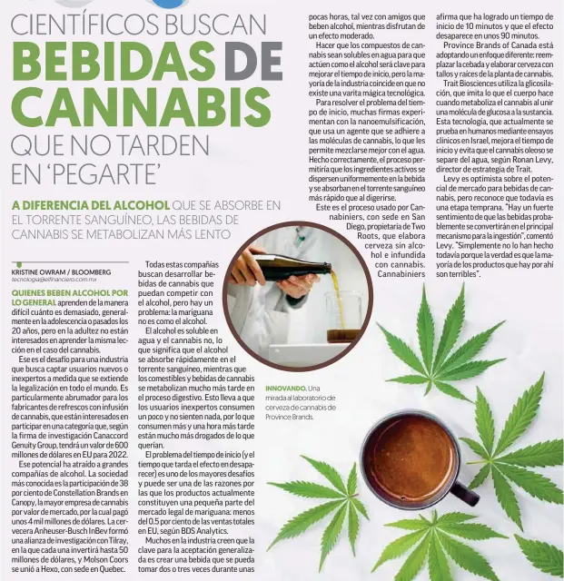  ??  ?? INNOVANDO. Una mirada al laboratori­o de cerveza de cannabis de Province Brands.