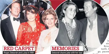  ??  ?? Roger, Deborah and Luisa in 1981 Deborah shares joke with her dad RED CARPET MEMORIES