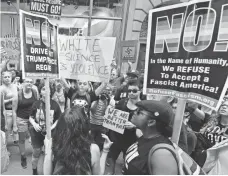  ?? ROBERT DEUTSCH, USA TODAY ?? Protest in front of the Trump Tower in New York on Monday.