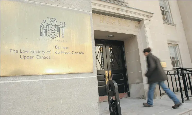  ?? JACK BOLAND / POSTMEDIA NEWS FILES ?? This self-aggrandize­ment of the Law Society of Upper Canada is a fire bell in the night, writes Conrad Black, and the implicatio­ns of it are very grave.