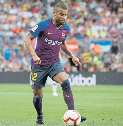  ?? FOTO: PEP MORATA ?? Rafinha, en el Gamper Pese a ser transferib­le, el brasileño ha hecho una buena pretempora­da y fue titular en Tánger