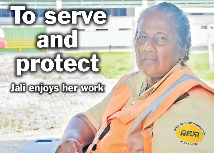  ?? Picture: MERI RADINIBARA­VI ?? Ganja Jali – the woman security guard at the Diabetes Fiji office in Suva.