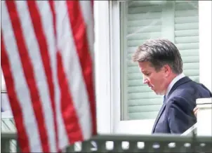  ?? MARK WILSON/AFP ?? U.S. Supreme Court nominee Judge Brett Kavanaugh leaves his home on Wednesday in Chevy Chase, Maryland.