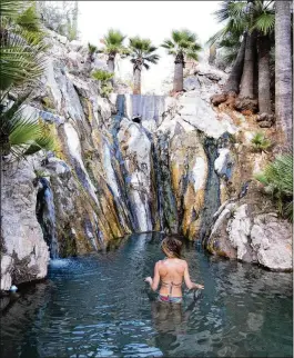  ?? BENJAMIN MYERS/TNS ?? Hot springs can vary in temperatur­e, sometimes getting up to 106 degrees Fahrenheit at Castle Hot Springs.