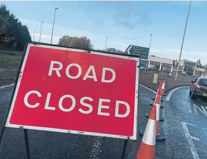  ??  ?? Scene of the fatal accident on the A9 Inveralmon­d-Broxden Roundabout on the edge of Perth.