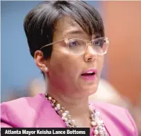  ??  ?? Atlanta Mayor Keisha Lance Bottoms