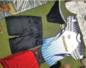  ??  ?? The clothes that villagers claim Eliki Yaco was wearing when last seen.