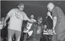  ?? Gary Miller / FilmMagic ?? Bushwick Bill, center, joins Scarface, left, and Willie D in Austin. The rapper, a Jamaican immigrant with dwarfism, died Sunday.