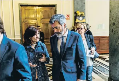 ?? DANI DUCH ?? La vicepresid­enta del Gobierno, Carmen Calvo, y el presidente del Tribunal y del CGPJ, Carlos Lesmes