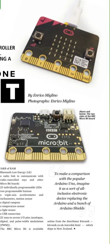  ??  ?? Above and below: The two sides of the BBC Micro Bit board