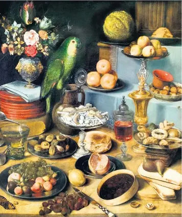  ??  ?? Georg Flegel’s Still Life (1630): Meades argues that all recipes are theft, as ‘there is nothing new – nor can there be anything new’