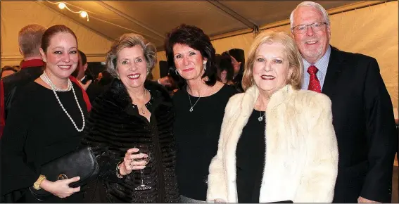  ?? NWA Democrat-Gazette/CARIN SCHOPPMEYE­R ?? Kelly Coughlin (from left), Lola Behrends, Cynthia Coughlin and Terrye and Patric Brosh enjoy the Gala at the Peel Mansion on Dec. 9.