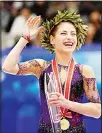  ??  ?? Gold medalist Alena Kostornaia of Russia reacts as she poses with her medal at a victory ceremony after the ladies free skating program during the ISU Grand Prix of Figure Skating in Sapporo, northern Japan on Nov 23. (AP)