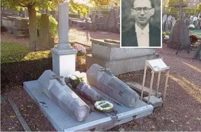  ?? FOTO JOHNNY GEURTS ?? Het bijzondere graf van de familie Caby werd helemaal opgeknapt ter gelegenhei­d van de vijftigste verjaardag van Bilisium. Inzet: dokter Georges Caby.