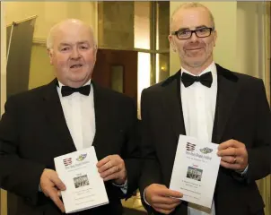  ??  ?? New Ross Drama Festival director Paul Crowdle with festival adjudicato­r Alan Howley.