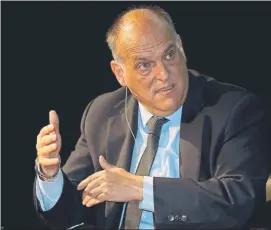  ?? EFE ?? Javier Tebas El presidente de Laliga, durísimo con la resolución del ‘caso Fuenlabrad­a’foto: