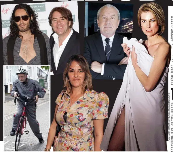  ??  ?? What a shower! Clockwise from top left, Russell Brand and Jonathan Ross, Lord Sugar, Sally Bercow, Tracey Emin and Labour’s Jeremy Corbyn