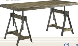  ??  ?? Adjustable writing desk in Camden distressed brown, $530. Visit nfm.com.