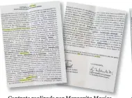  ??  ?? Contrato realizado por Margarita Macías con su hija por valor de $30 millones. Contrato con el hijo por $3 millones 200 mil.