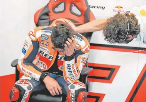  ?? REPSOL HONDA TEAM ?? Marc Márquez, ayer, tras acabar la carrera del Gran Premio de Portugal