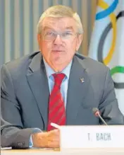  ?? AP ?? Internatio­nal Olympic Committee president Thomas Bach has pledged WADA $ five million to finance its sample storage facility. ■