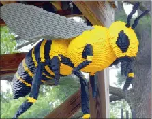  ??  ?? Look up to find a 25kg bumblebee hovering near the Children's Garden.