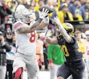  ?? ADAM CAIRNS Columbus Dispatch | USA TODAY Sports ?? Ohio State’s Cade Stover was a big target at tight end who only dropped two passes in the last two seasons.