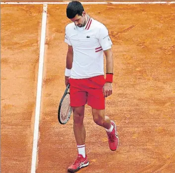  ?? FOTO: GETTY ?? Novak Djokovic, cabizbajo.
Aseguró haber disputado uno de los peores partidos en bastante tiempo