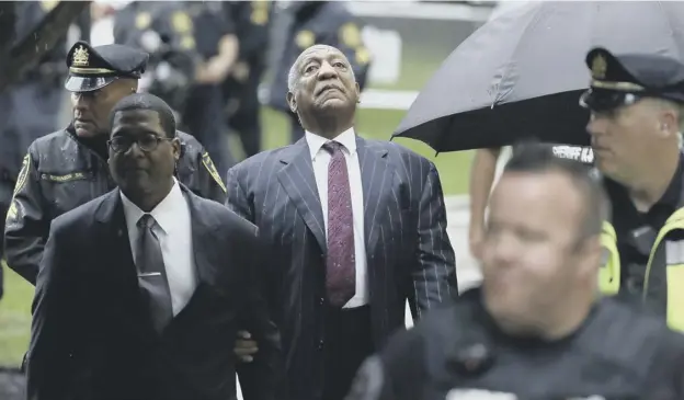  ?? PICTURE: MATT SLOCUM/AP ?? 0 Bill Cosby arrives for his sentencing hearing at the Montgomery County Courthouse in Philadelph­ia before being sentenced to jail