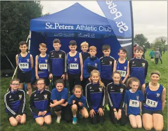  ??  ?? St Peter’s athletes, who took part in the Juvenile Championsh­ips in Navan.