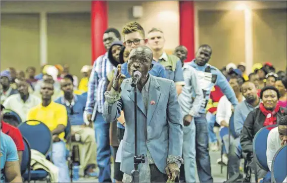  ?? Photo: Delwyn Verasamy ?? Anger, fear: Emotions ran high during public hearings on section 25 of the constituti­on, which were held in all provinces.