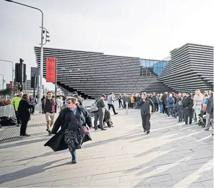  ??  ?? The queues for the V&A’s opening stretched back hundreds of metres. Picture: Kris Miller.