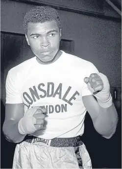  ?? Picture: PA. ?? Ali in London in 1963 – before he had changed his name from Cassius Clay – preparing to fight Henry Cooper.