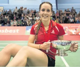  ??  ?? Chloe Birch has won the English National Badminton Championsh­ips Women’s Singles Trophy.