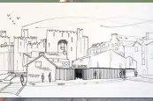  ??  ?? An artist’s impression of the proposed artisans’ workshops on Caernarfon waterfront