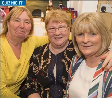  ??  ?? Deirdre O’Regan, Kathleen Nobbs and Gillian Larkin at the fundraisin­g quiz in aid of Arklow First Responders at the Corner House in Arklow.