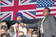  ?? AP ?? A Sikh man asks a question to US President Barack Obama during a meeting at Lindley Hall in London on Saturday.