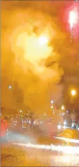  ??  ?? Fireworks go off under a car in Kenmuir Street in Pollokshie­lds, Glasgow on Bonfire Night last year