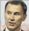  ??  ?? JEREMY HUNT: Approved plans to reconfigur­e health services in North Kirklees and Wakefield.