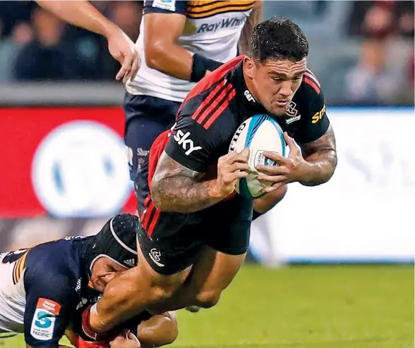  ?? Photo: Stuff ?? Sore ribs prevented Codie Taylor from playing the second half of the Crusaders’ 37-26 win over the Brumbies last Friday night.