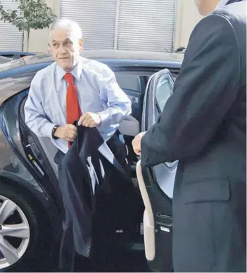  ?? FOTO: ATON ?? ►► Piñera, al asistir ayer a una actividad en la sede del Congreso en Santiago.