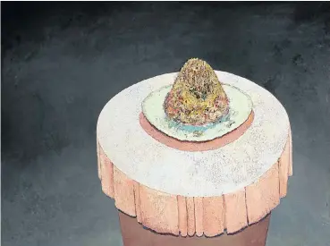  ??  ?? An early Cake painting (1983) by Penny Siopis, expected to fetch between R600 000 and R800 000.
