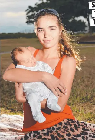  ?? HELP WELCOMED: Samantha Layland with nine- week- old Bailey. Picture: FIONA HARDING ??