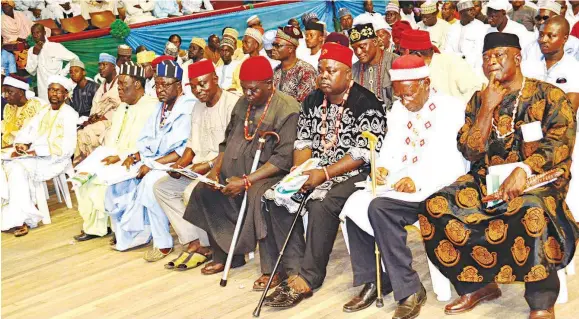  ??  ?? A cross section of elders during the All Progressiv­es Congress (APC) zonal meeting on true federalism in Bauchi …yesterday. PHOTO: NAN