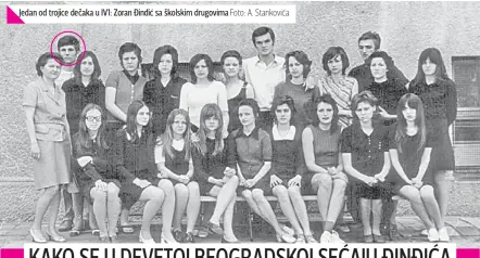  ?? Foto: A. Stankovića ?? Jedan od trojice dečaka u IV1: Zoran Đinđić sa školskim drugovima