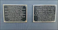  ??  ?? The family plaques at Clachan Church.